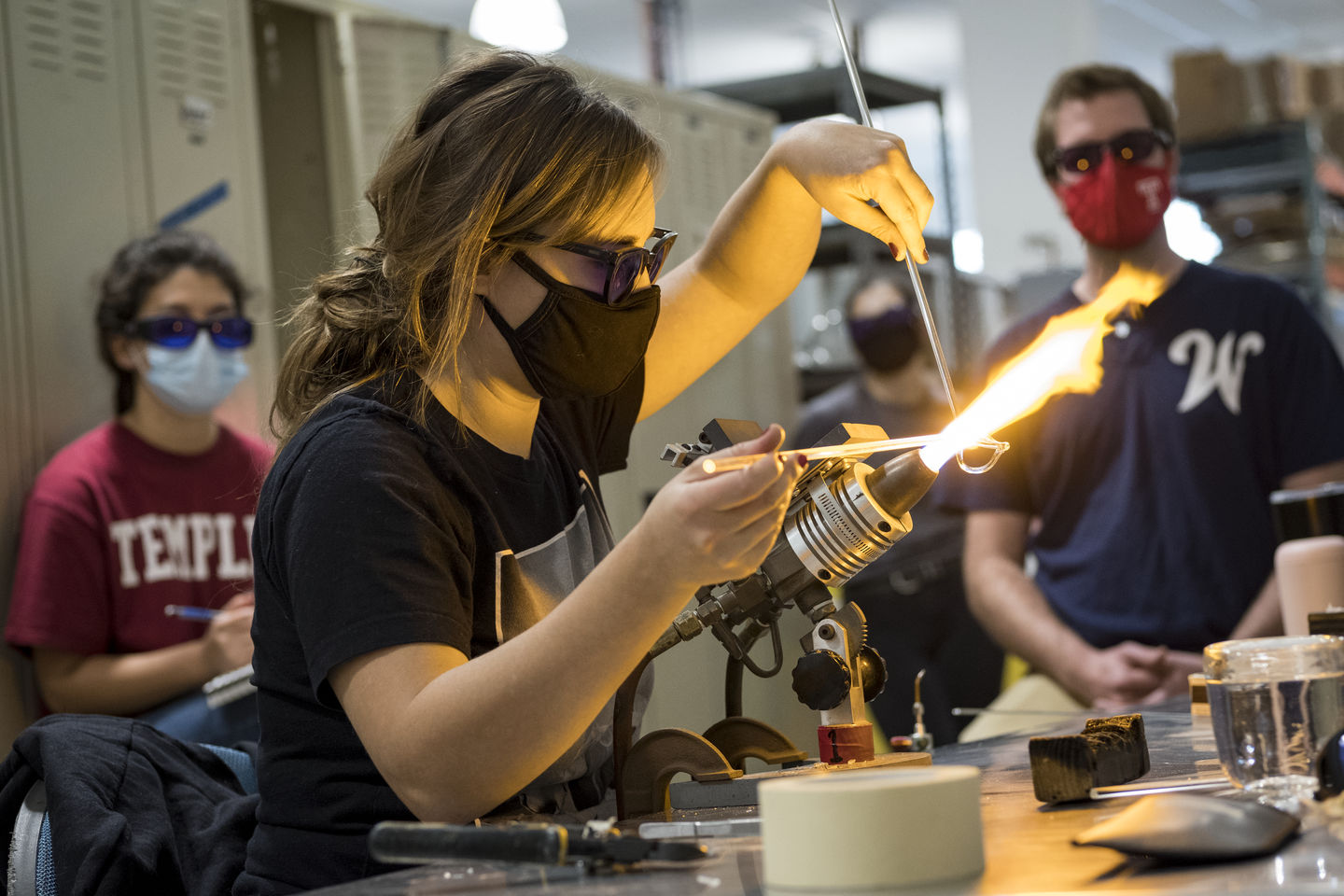 Tyler School of Art and Architecture students in Glass Studio