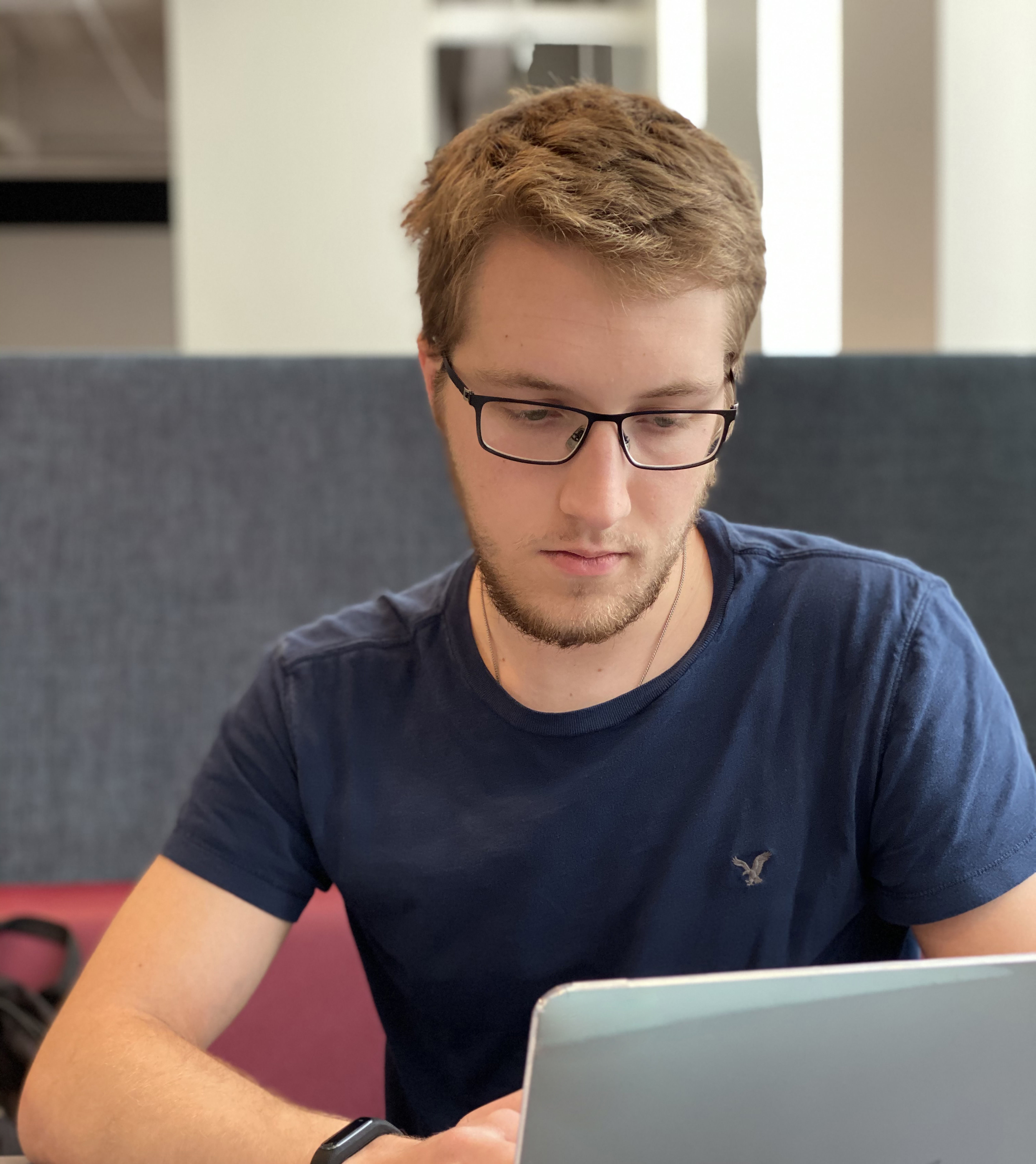 College of Science and Technology student on laptop