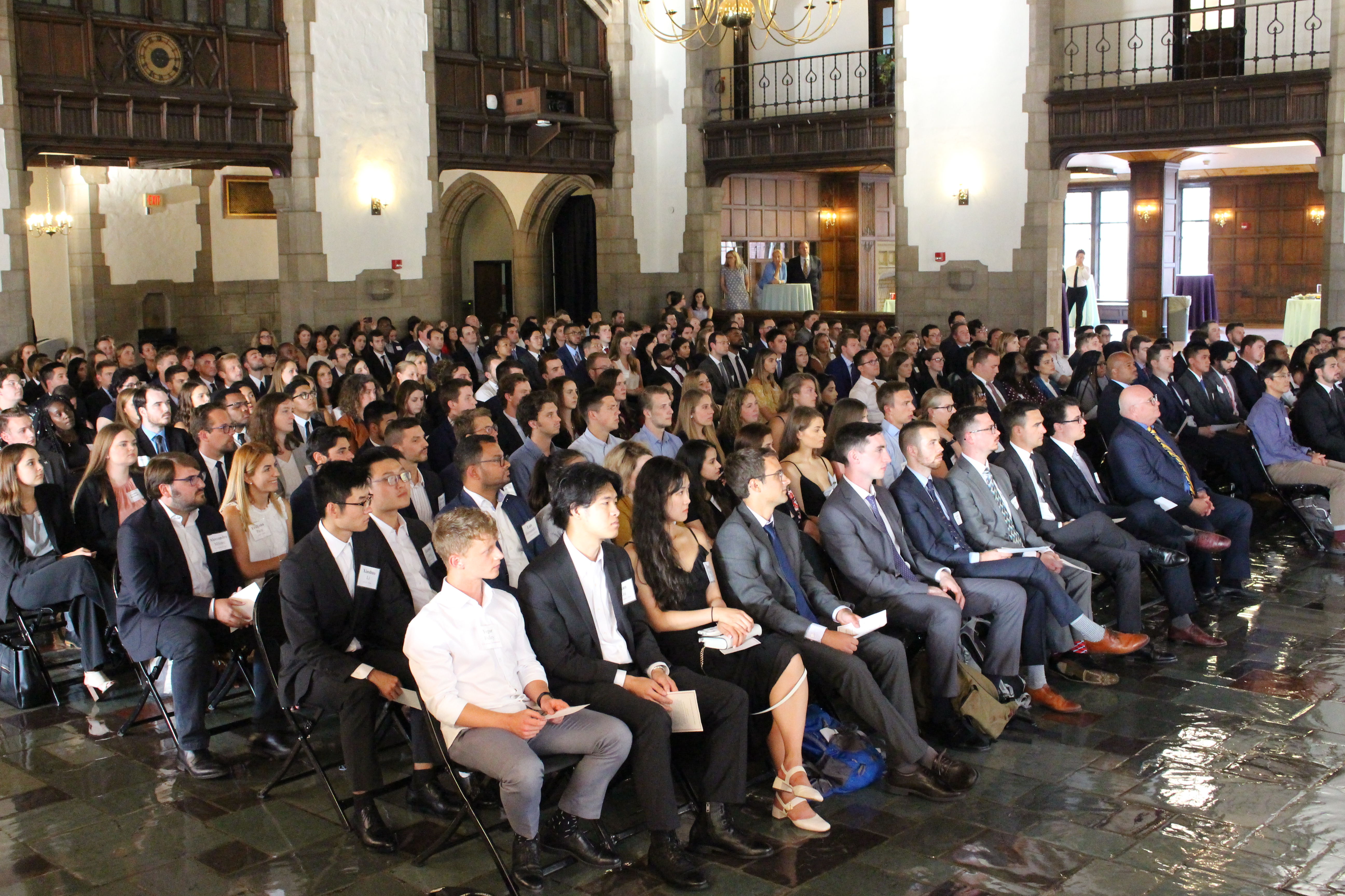 Students at the Temple Law Orientation Pledge Ceremony in Mitten Hall.