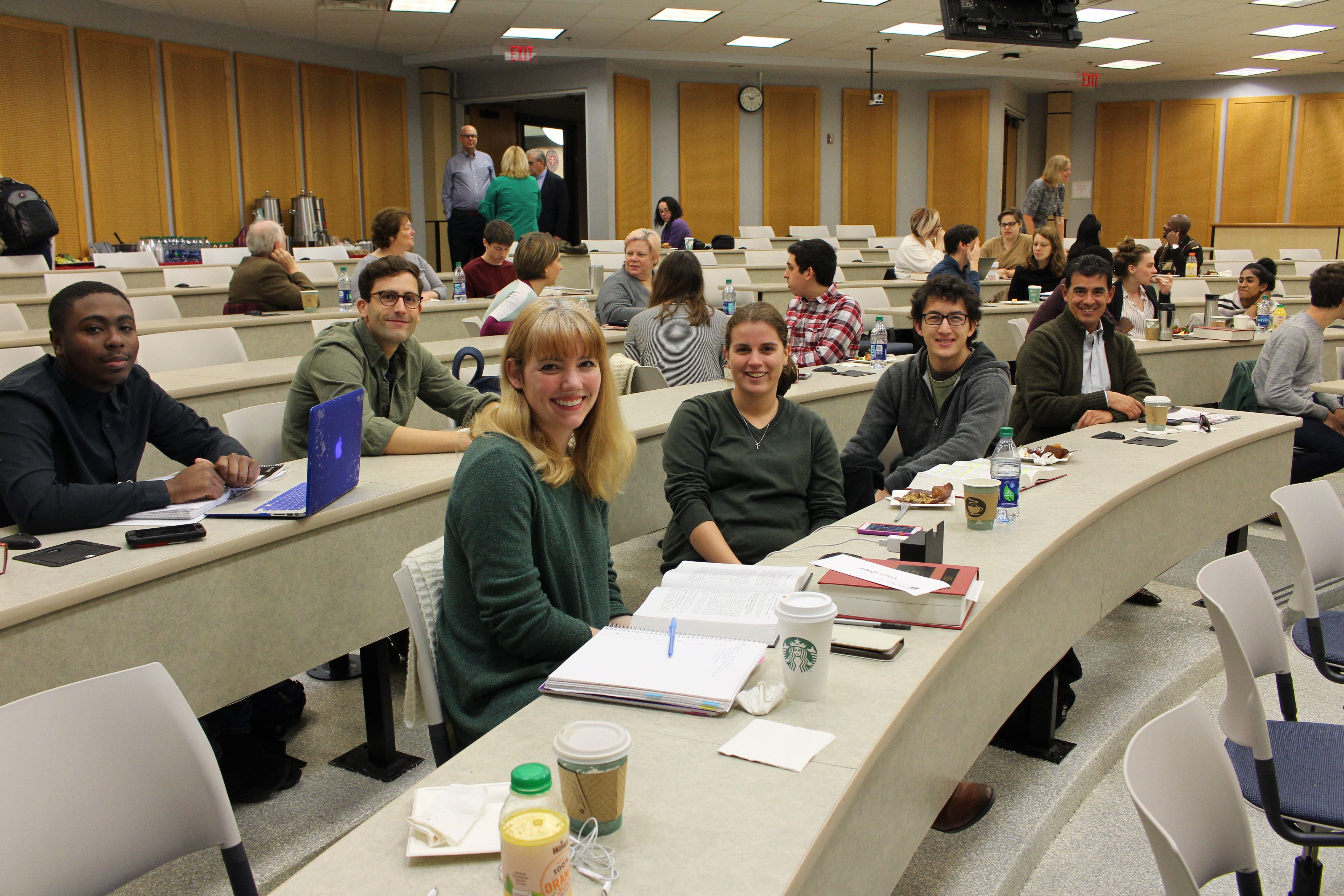Temple Law students and guests at Friends and Family Day in October of 2018 in Klein Hall.